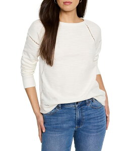 �j�b�N�v���X�]�[�C ���f�B�[�X �g�b�v�X �V���c NIC+ZOE Seamed Texture Topaper White �z���C�g