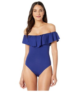 �g���[�i�^�[�N ���f�B�[�X ���� �㉺�Z�b�g Trina Turk Studio Solid Off-the-Shoulder Bandeau One-Piece Ultramarine