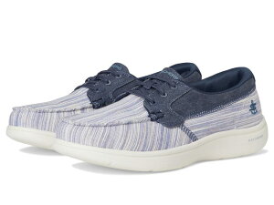 �X�P�b�`���[�Y ���f�B�[�X �V���[�Y �g�[�� SKECHERS On-The-Go Flex Radiant Striped Metallicanvas Boat Shoe Navy �l�C�r�[