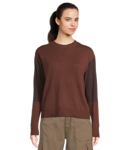 �X�}�[�g�E�[�� ���f�B�[�X �A�E�^�[ �j�b�g�E�Z�[�^�[ �J���[�u���b�N Smartwool Edgewood Colorblock Crew Sweater Pecan Brown/Mink �u���E��