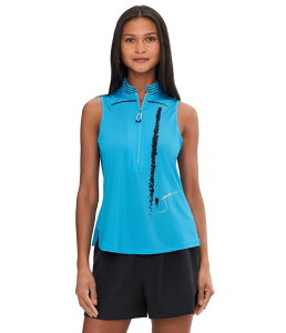 �W���C�~�[�T�h�b�N ���f�B�[�X �g�b�v�X �V���c �v�����g �m�[�X���[�u Jamie Sadock Zen Print Sleeveless Polo Bonamassa Blue �u���[