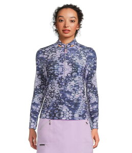 �W���C�~�[�T�h�b�N ���f�B�[�X �g�b�v�X �V���c �v�����g Jamie Sadock Bubbles Print Long Sleeve Sunsense Top Slate Purple �X���[�g