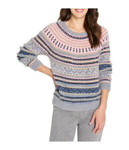 �j�b�N�v���X�]�[�C ���f�B�[�X �A�E�^�[ �j�b�g�E�Z�[�^�[ �v�` NIC+ZOE Petite Cozy Fairisle Sweater Grey Multi �O���[