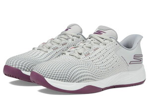 �X�P�b�`���[�Y ���f�B�[�X �V���[�Y �X�j�[�J�[ �����b�N�X�t�B�b�g Skechers Pickleball Slip-ins Relaxed Fit: Viper Court Reload Grey/Purple �O���[