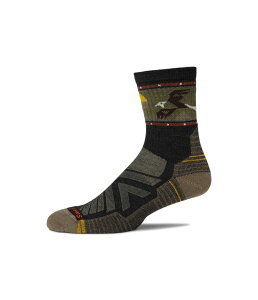 �X�}�[�g�E�[�� �����Y �A���_�[�E�F�A �C�� �v�����g Smartwool Hike Light Cushion Soaring Print Mid Crew Socks Charcoal �`���R�[��