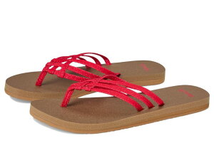 �T�k�[�N ���f�B�[�X �V���[�Y �T���_�� Sanuk Yoga Sandy II Sparkle Cherry Red ���b�h