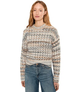 ���C�h�E�F�� ���f�B�[�X �A�E�^�[ �j�b�g�E�Z�[�^�[ Madewell Fawn Open Stitch Stripe Pullover Sandstone Spacedye �X�g���C�v