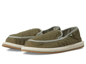 �T�k�[�N ���f�B�[�X �V���[�Y �X�j�[�J�[ �L���e�B���O Sanuk Donna Quilted Olive �I���[�u