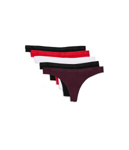 �J���o�� �N���C�� �A���_�[�E�F�A ���f�B�[�X �p���c ���S Calvin Klein Underwear Icon Logo Thong 5-Pack Black/Black/Adrenaline Rush/Dark Berry/White �z���C�g