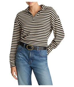 ���C�h�E�F�� ���f�B�[�X �g�b�v�X �V���c �n�[�t�W�b�v �W���P�b�g Madewell Half Zip Stripe Jacket Jet Black �u���b�N