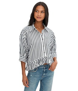 �t���[�s�[�v�� ���f�B�[�X �g�b�v�X �V���c Free People We The Free Bailey Stripe Shirt Nautical Navy Combo �l�C�r�[