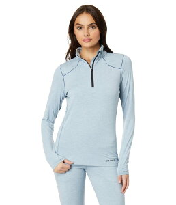 �z�b�g�`���[�Y ���f�B�[�X �g�b�v�X �V���c Hot Chillys Clima-Trek Zip-Tee Ashley Blue Heather �w�U�[