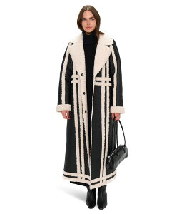 �E�~�[���A���[�� ���f�B�[�X �A�E�^�[ �R�[�g Show Me Your Mumu Swiss Alps Coat Black Faux Leather With Sherpa �u���b�N