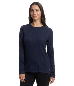 �X�}�[�g�E�[�� ���f�B�[�X �g�b�v�X �V���c Smartwool Thermal Merino Rib Crew Nightfall Blue-Deep Navy �l�C�r�[