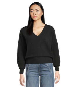 ���C�h�E�F�� ���f�B�[�X �A�E�^�[ �j�b�g�E�Z�[�^�[ V�l�b�N �R�b�g�� Madewell V-Neck Cozy Cotton Wedged Pullover True Black �u���b�N
