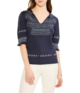�j�b�N�v���X�]�[�C ���f�B�[�X �A�E�^�[ �j�b�g�E�Z�[�^�[ NIC+ZOE Intarsia Stitchesweater Indigo Multi �C���f�B�S
