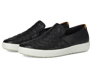 �G�R�[ ���f�B�[�X �V���[�Y �X�j�[�J�[ ECCO Soft 7 Woven Slip-On 3.0 Sneaker Black �u���b�N