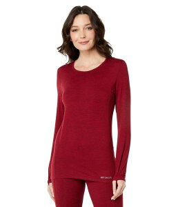 �z�b�g�`���[�Y ���f�B�[�X �g�b�v�X �V���c �N���[�l�b�N Hot Chillys Clima-Trek Crew Neck Burgundy Heather �w�U�[