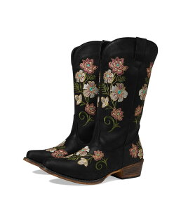 ���[�p�[ ���f�B�[�X �V���[�Y �u�[�c�E���C���u�[�c �t�����[�� �t�����[ Roperiley Floral Black �u���b�N