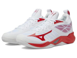 �~�Y�m ���f�B�[�X �V���[�Y �X�j�[�J�[ Mizuno Wave Dimension White/Red �z���C�g