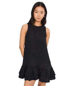 �}�C�P���X�^�[�Y ���f�B�[�X �g�b�v�X �����s�[�X �t���� �~�j Michael Stars Dhaliah Ruffle Mini Dress Black �u���b�N