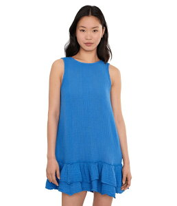 �}�C�P���X�^�[�Y ���f�B�[�X �g�b�v�X �����s�[�X �t���� �~�j Michael Stars Dhaliah Ruffle Mini Dress Blue Ribbon �u���[