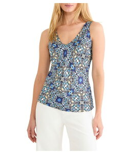 �j�b�N�v���X�]�[�C ���f�B�[�X �g�b�v�X �V���c NIC+ZOE Filagree Tile Tank Blue Multi �u���[