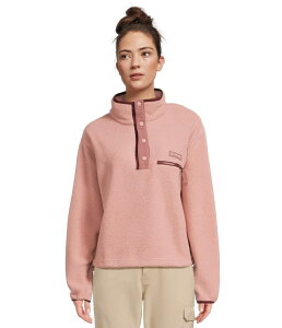 �R�����r�A ���f�B�[�X �A�E�^�[ �R�[�g �N���b�v�h �t���[�X Columbia Helvetia II Cropped Half Snap Fleeceraser Pink/Fig/Rich Wine ���C��