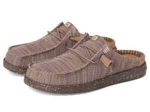 �w�C�f���[�h �����Y �V���[�Y �X���b�|���E���[�t�@�[ Hey Dude Wally Slip Stretch Sox Deep Taupe/Chanterelle Tan �^��