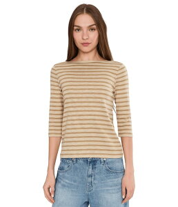 �j�b�N�v���X�]�[�C ���f�B�[�X �g�b�v�X �V���c NIC+ZOE 3/4 Sleeve Stripenvelope Boatee Neutral Multi �}���`�J���[