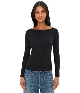 ���C�h�E�F�� ���f�B�[�X �g�b�v�X �V���c �R�b�g�� Madewell The '90s Boatneck Tee in Compact Cotton Jet Black �u���b�N