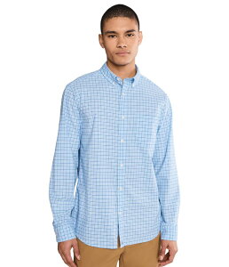 ���@�C�����[�h���@�C���Y �����Y �g�b�v�X �V���c �R�b�g�� Vineyard Vines Catamaran Check Performance Cotton Shirt Breaker Blue �u���[