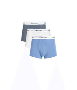 �J���o�� �N���C�� �A���_�[�E�F�A �����Y �{�N�T�[�p���c �R�b�g�� Calvin Klein Underwear Icon Cotton Stretch Trunks 3-Pack White/Blue Tulip/Turbulence �z���C�g