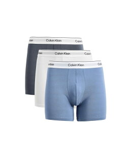 �J���o�� �N���C�� �A���_�[�E�F�A �����Y �{�N�T�[�p���c �R�b�g�� Calvin Klein Underwear Icon Cotton Stretch 3-Pack Boxer Brief White/Blue Tulip/Turbulence �z���C�g