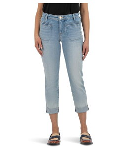 �J�b�g�t�����U�N���X ���f�B�[�X �{�g���X �f�j���p���c �v�` KUT from the Kloth Petite Amy Crop Straigh Leg Roll Up Valor