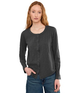 ���b�h�h�b�N ���f�B�[�X �g�b�v�X �V���c Mod-o-doc Long Sleevexposed Seams Button-Up Slim Cardi Washed Ebony
