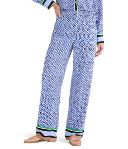 �j�b�N�v���X�]�[�C ���f�B�[�X �{�g���X �J�W���A���p���c ���C�h���b�O �v�` NIC+ZOE Petite 31 Mosaic Trimmed Lenox Wide Leg Pants Blue Multi �u���[