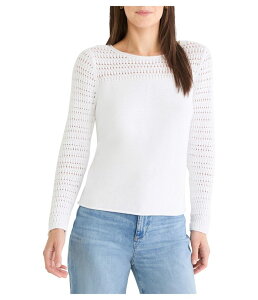 �j�b�N�v���X�]�[�C ���f�B�[�X �A�E�^�[ �j�b�g�E�Z�[�^�[ �v�` ���[�X NIC+ZOE Petite Placed Pointelle Sweater Paper White �z���C�g
