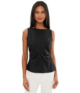 ���C�h�E�F�� ���f�B�[�X �g�b�v�X �V���c Madewell New Boatneck Side Cinch Shell - Estero L Jet Black �u���b�N