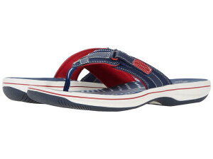 �N���[�N�X ���f�B�[�X �V���[�Y �T���_�� Clarks Breeze Sea Navy/Red Synthetic �l�C�r�[