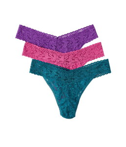 �n���L�[�p���L�[ ���f�B�[�X �A���_�[�E�F�A �p���c ���[�X Hanky Panky Signature LaceR Original Rise Thongs 3-Pack Intuition Pink/Riviera Blue/Twilight Purple �u���[