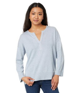 �����s�[ ���f�B�[�X �A�E�^�[ �j�b�g�E�Z�[�^�[ Lilla P Split-Neck Pullover Sweater Marlin