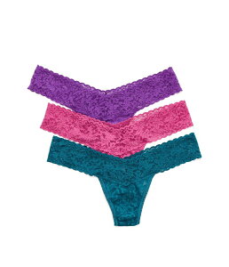 �n���L�[�p���L�[ ���f�B�[�X �A���_�[�E�F�A �p���c ���[���C�Y ���[�X Hanky Panky Signature LaceR Low Rise Thongs 3-Pack Intuition Pink/Riviera Blue/Twilight Purple �u���[