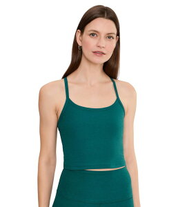 �r�����h���K ���f�B�[�X �g�b�v�X �V���c �N���b�v�h Beyond Yoga Spacedye Slim Racerback Cropped Tank Teal Sea Heather �w�U�[