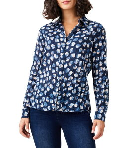 �j�b�N�v���X�]�[�C ���f�B�[�X �g�b�v�X �V���c NIC+ZOE Many Moons Crinkle Shirt Blue Multi �u���[
