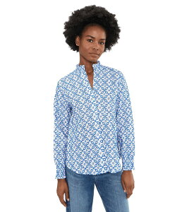 �j�b�N�v���X�]�[�C ���f�B�[�X �g�b�v�X �V���c �h�J NIC+ZOEmbroide red Tile Shirt Blue Multi �u���[
