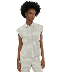 �j�b�N�v���X�]�[�C ���f�B�[�X �g�b�v�X �V���c ���l�� NIC+ZOE Lurex Linen Resort Shirt Neutral Multi �}���`�J���[