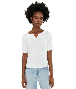 �j�b�N�v���X�]�[�C ���f�B�[�X �g�b�v�X �V���c NIC+ZOE Nzt Elbow Sleeve Notch Tee Paper White �z���C�g