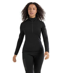�A�[�N�e���N�X ���f�B�[�X �g�b�v�X �V���c Arc'teryx Kyanite Baselayer Zip Neck Black �u���b�N
