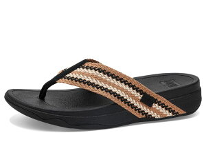 �t�B�b�g�t���b�v ���f�B�[�X �V���[�Y �q�[�� �T���_�� FitFlop Surfa Stripe-Webbing Toe-Post Sandals Black Mix �u���b�N